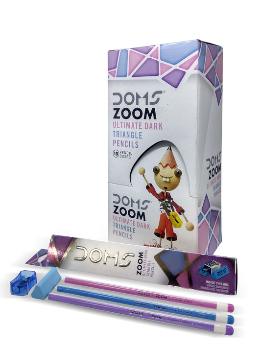 أقلام رصاص Doms Zoom Ultimate مثلث غامق - 12 قطعة