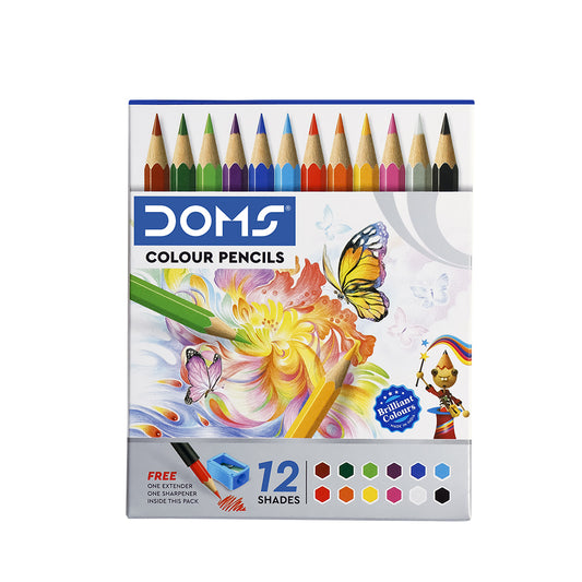Doms Half Size Colour Pencil  -  12 Shades