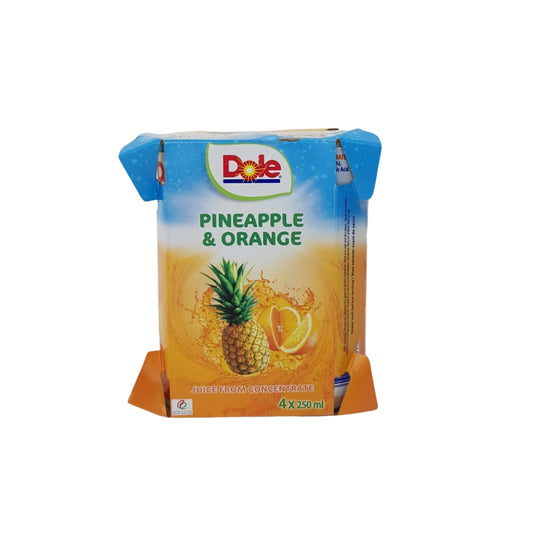 Dole Pineapple Orange Juice - 4 x 250 ml