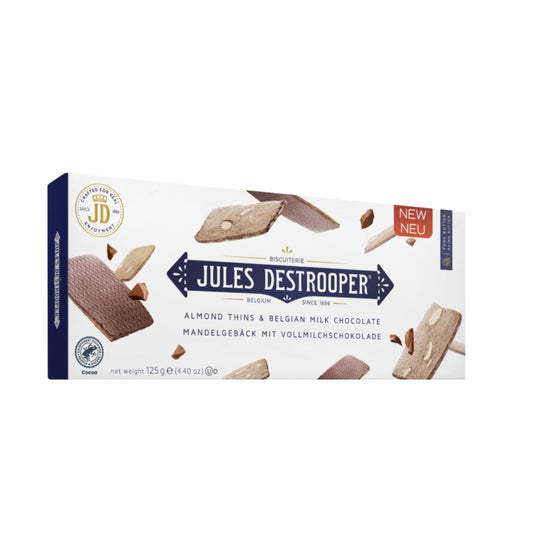جولز ديستروبر - رقائق اللوز وشوكولاتة الحليب البلجيكية 125 جم