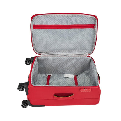 Safari Crystal Red Trolley Bag with Dual Wheels