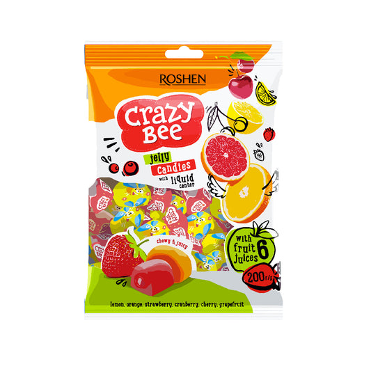 Crazy Bee Fruity Jelly Sweets With Fruit Flavoured Fillings 200g