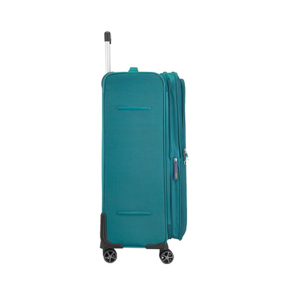 Safari Crystal Teal Trolley Bag with Dual Wheels