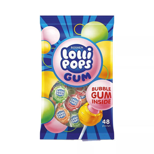Lolly Pops Gum Fruit Mix Hard Candy With Bubble Gum 920g