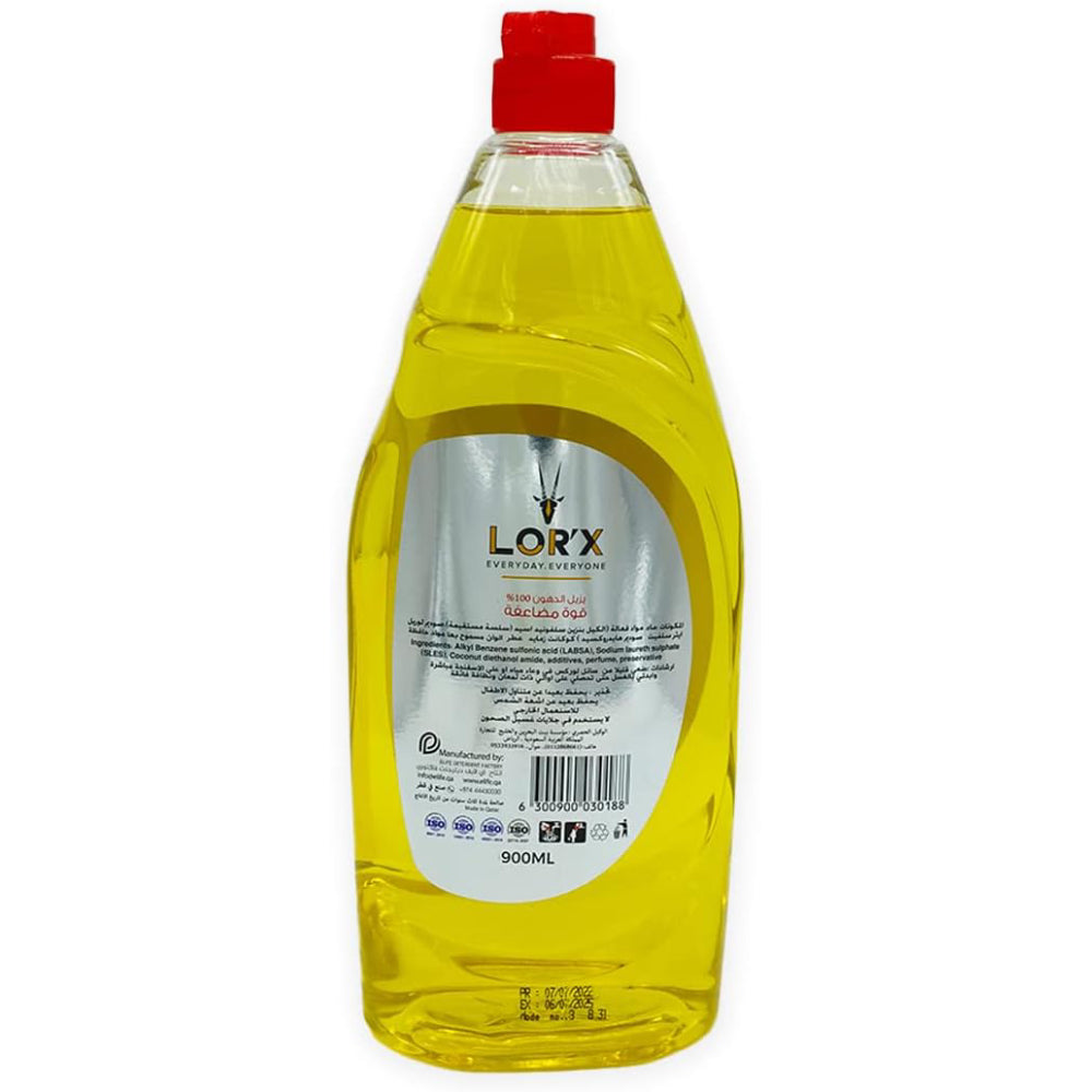 Lorx Liquid Dish Washing Lemon - 900 ML