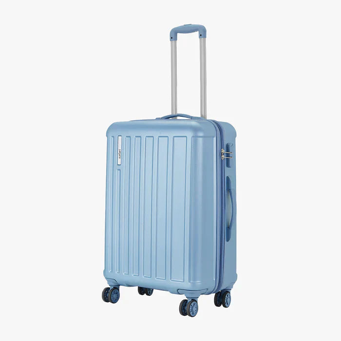 مجموعة سفاري لينيا مكونة من 3 حقائب بعجلات باللون الأزرق اللؤلؤي بعجلات مزدوجة
