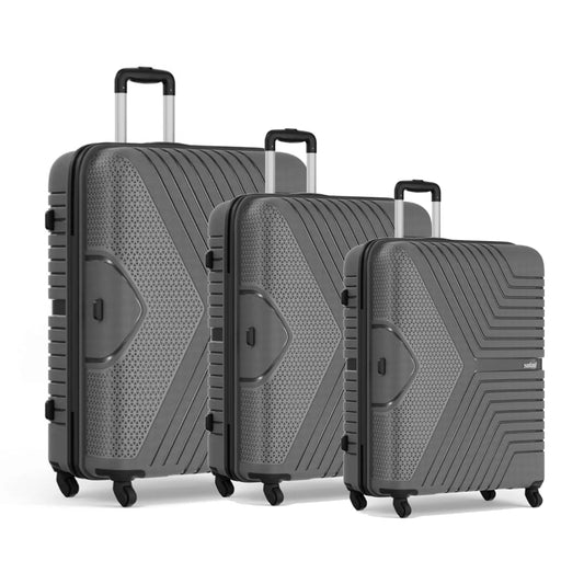Safari Zeno Dark Grey Set of 3 Trolley Bags with 360° Wheels