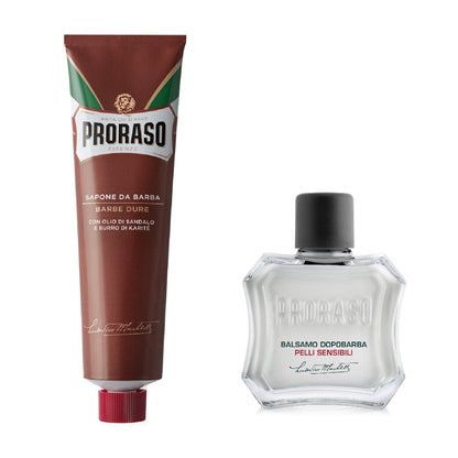 علبة Proraso Shave Duo: تركيبة للحية الخشنة مع بلسم ما بعد الحلاقة