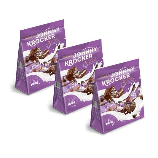 Roshen Johnny Krocker Milk Wafers In Chocolate 350G x 3 Pcs