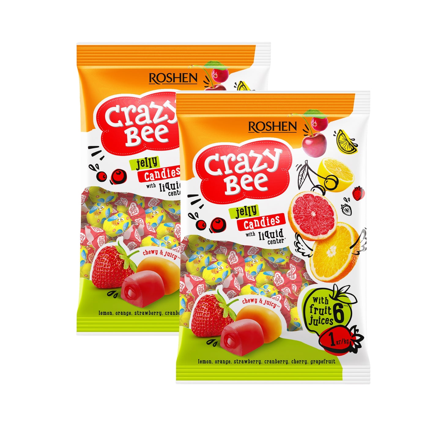 Jelly Candies Crazy Bee Frutty 1Kg x 2 Pcs