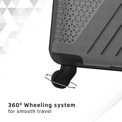 حقائب سفاري زينو بعجلات باللون الرمادي الداكن بعجلات 360 درجة