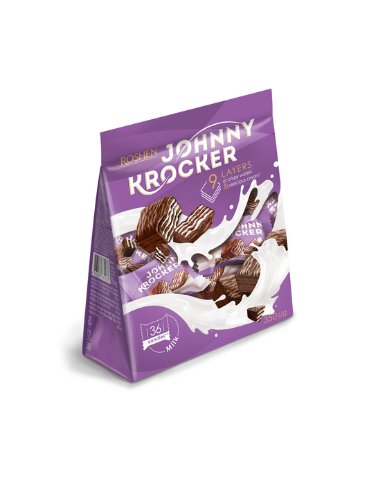 Roshen Johnny Krocker Milk Wafers In Chocolate 350G