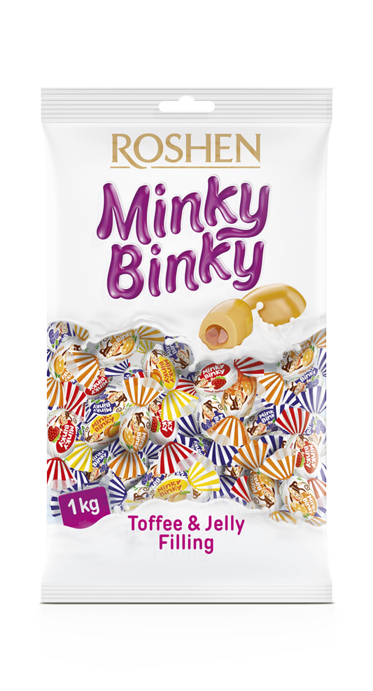 Roshen Minky Binky Mix Of Toffee With Jelly Filling 1Kg