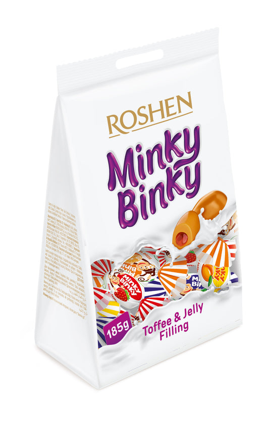 Roshen Minky Binky Mix Of Toffee With Jelly Filling 185G