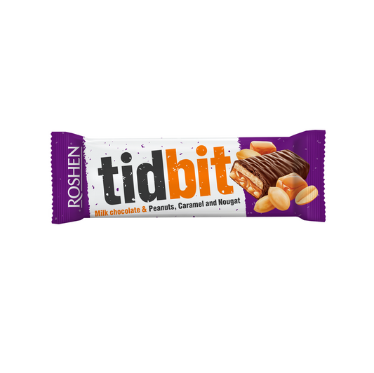 Roshen Tidbit, Milk Chocolate W Peanuts, Caramel & Nougat