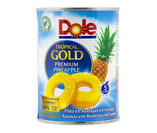 Dole Tropical Gold Pineapple Slices In Juice 567 g