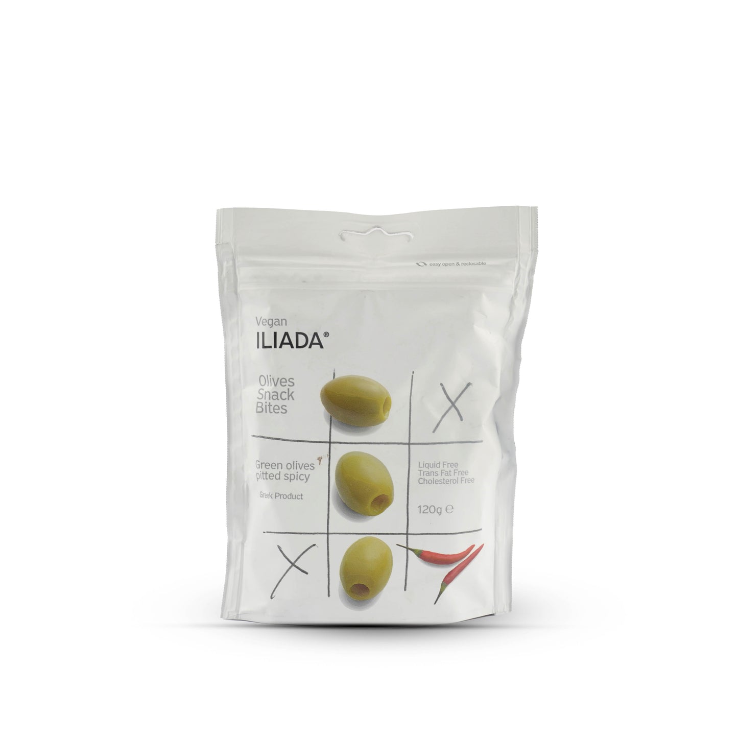 Iliada Green Pitted Olives Spicy 120G